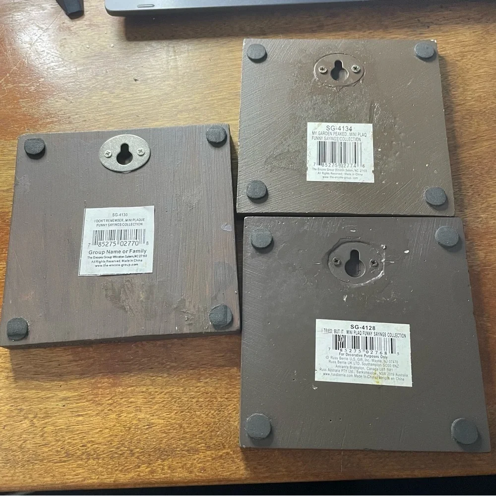 Garden Mini Plaque Collection Set of Three Funny Sayings Wall Hanging Decor - Picture 2 of 6